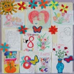 Выставка детских рисунков «Цветы для мамы». Ельнинский сф.